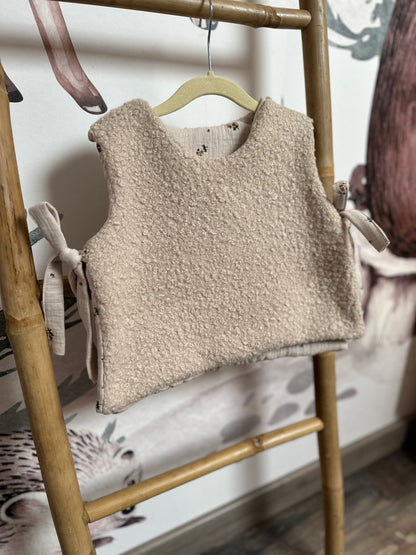 Pull sans manches à nouer réversible