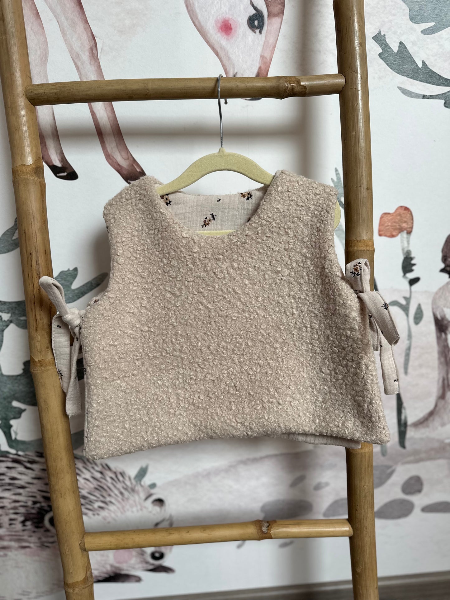 Pull sans manches à nouer réversible