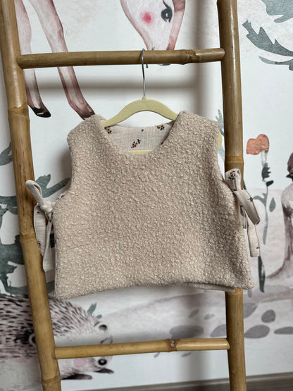 Pull sans manches à nouer réversible