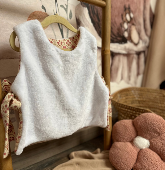 Pull sans manches à nouer réversible